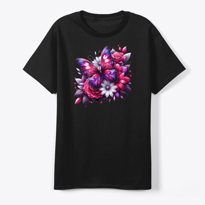Vibrant Bloom Butterfly Tee