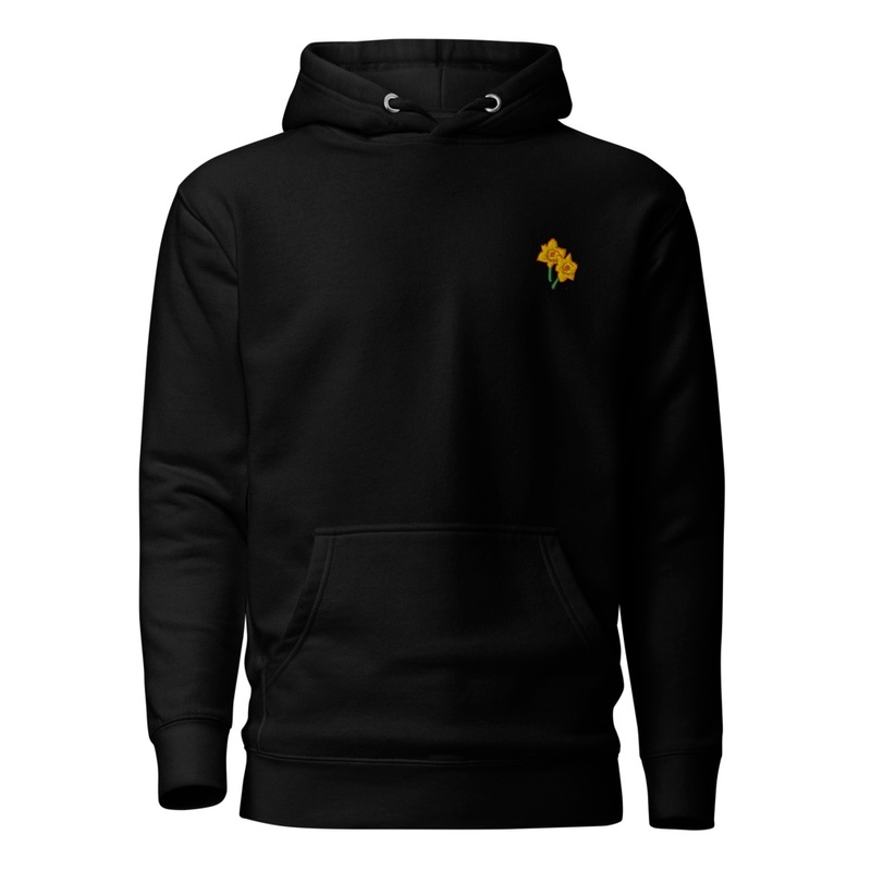 Two Daffodils embroidered Hoodie