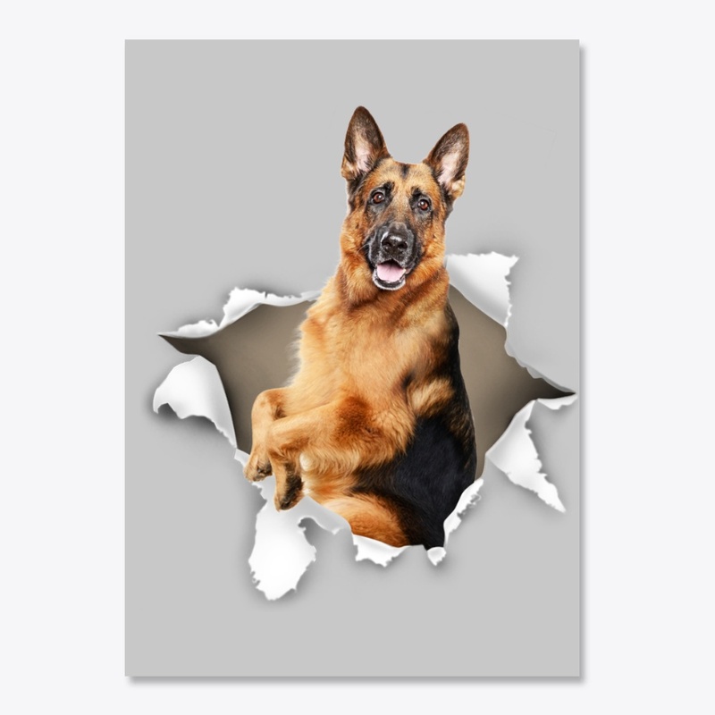 German Shepherd Torn Paper