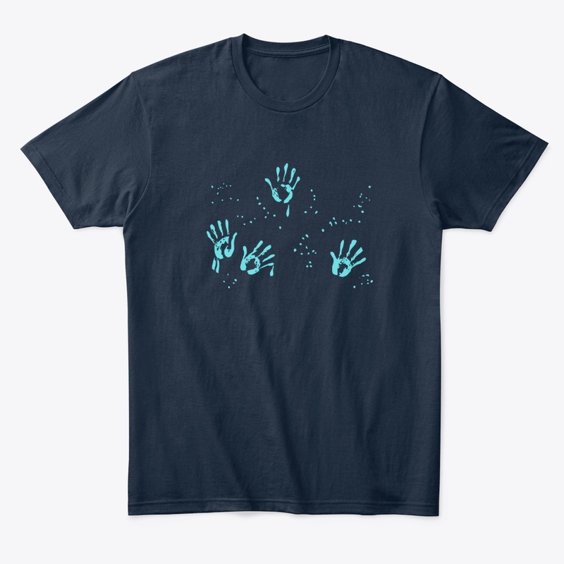 HAND SPLASH PRINT COMFORT TEE,SLIM FIT
