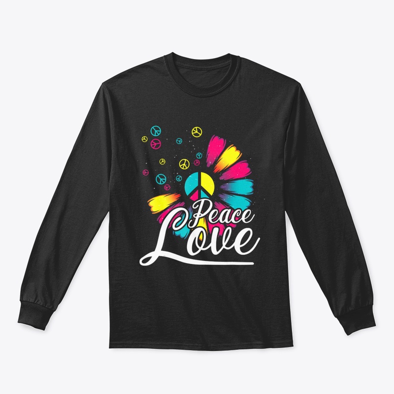 FLORAL PEACE SYMBOL COLORFUL PSYCHEDELIC