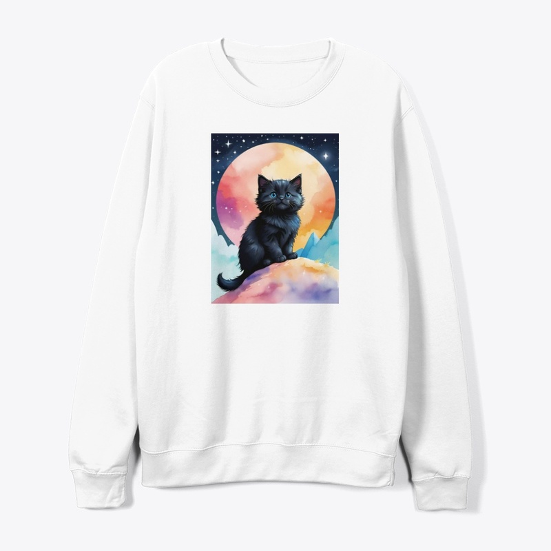 Cat and night stars