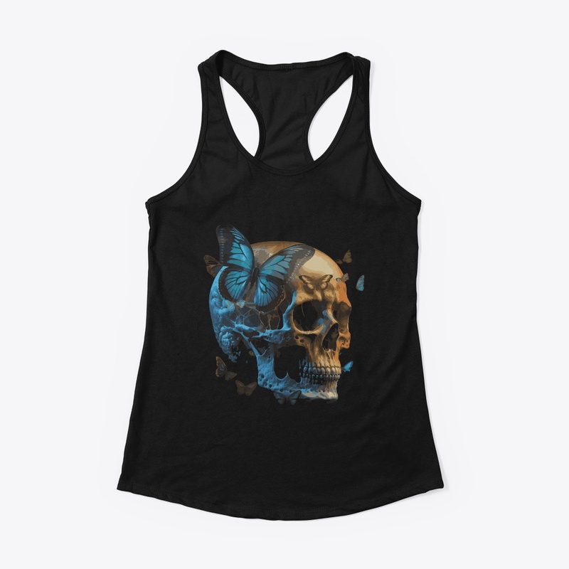 skull in flower