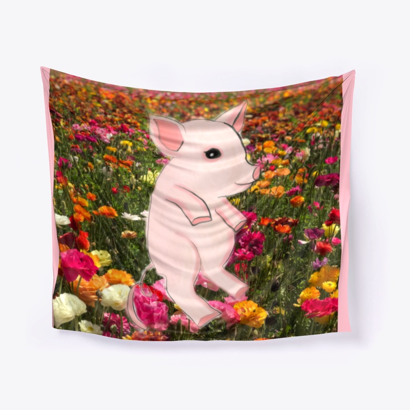 Piggy in Flower Field 