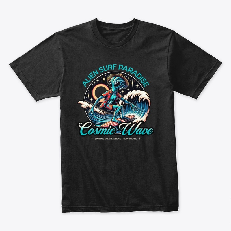 Alien Surf Paradise Cosmic Wave T-Shirt