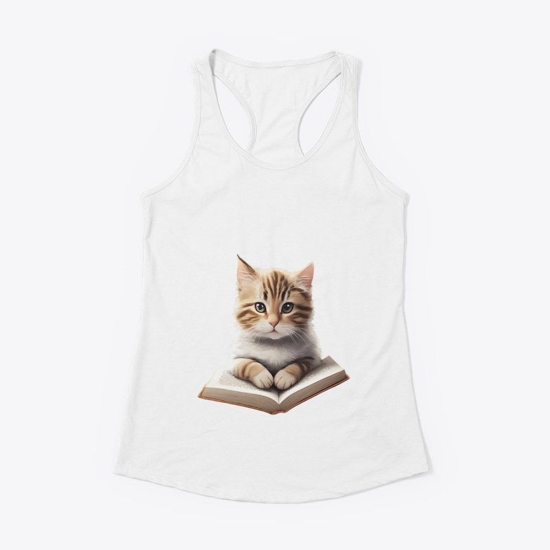 A cat cozily nestled in a reading book
