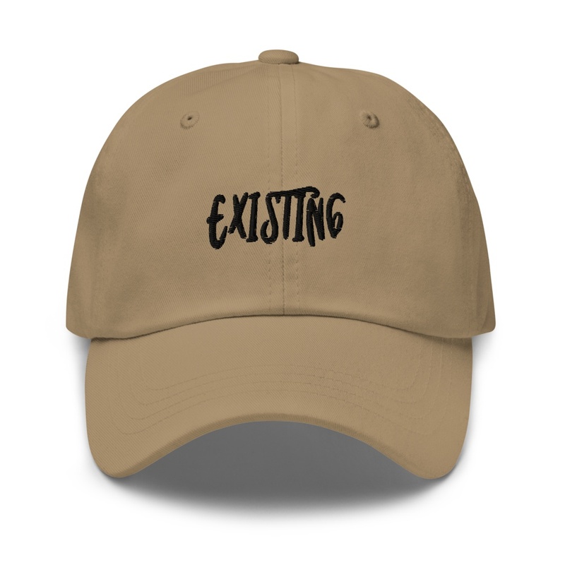 Existing Dad Cap Black Stitch