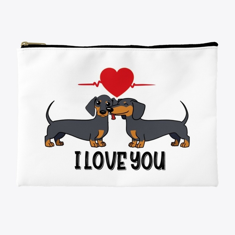 I Love You Cute Dachshund Couple
