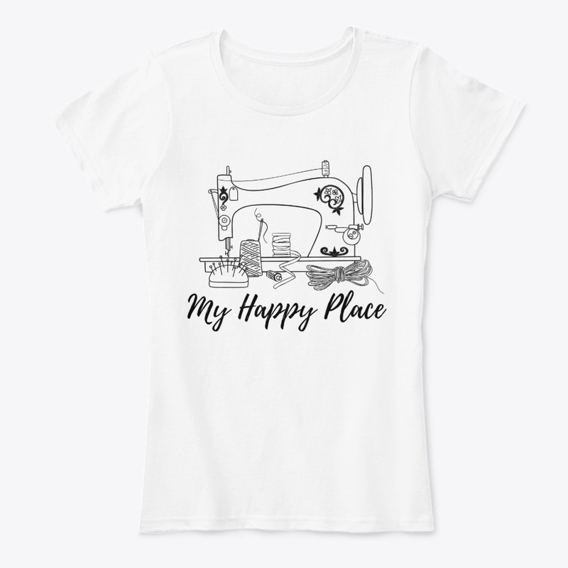 My Happy Place -blk- Sewing Machine Art