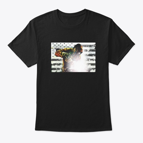 American Flag Welder Black T-Shirt Front