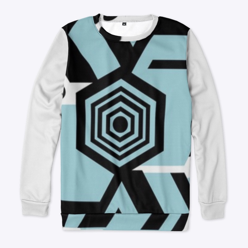 Teal & Black Abstract Tops & Leggings