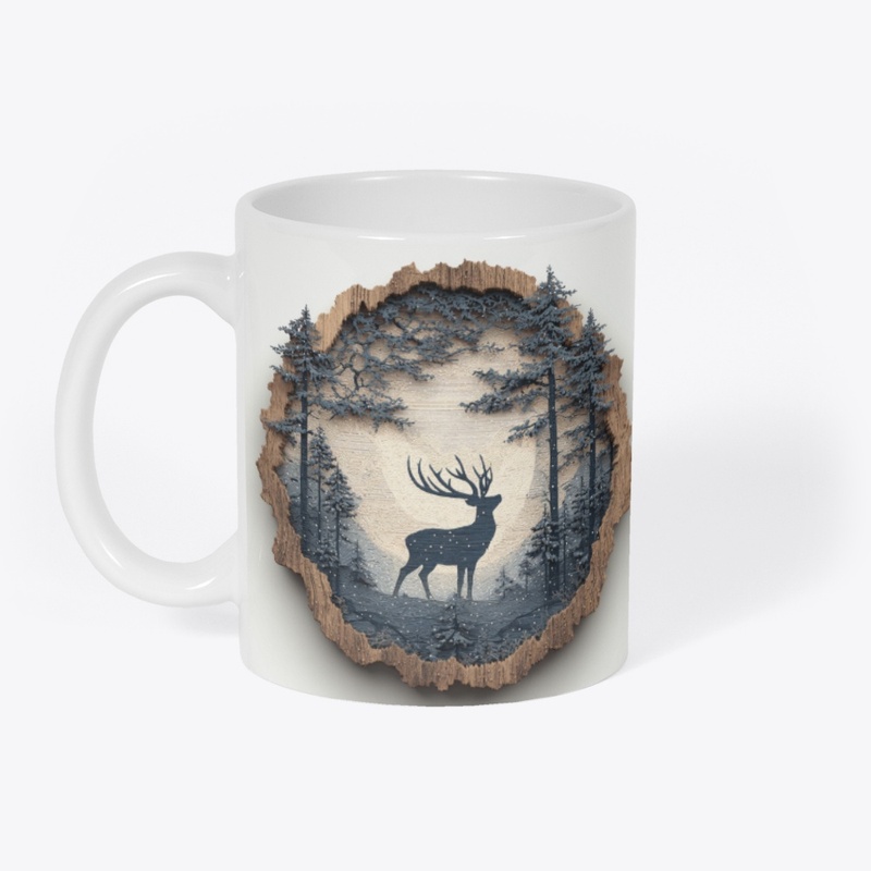 Rustic Deer Forest Wood Medallion Art