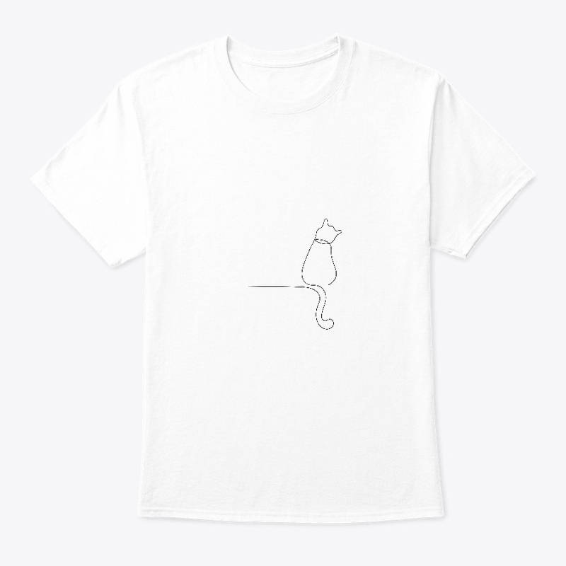 Line art cat t shirt