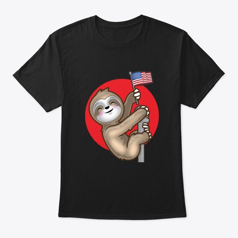 Kawaii Usa Patriotic Japanese American S Black T-Shirt Front