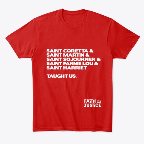Saints Taught Us Classic Red Camiseta Front