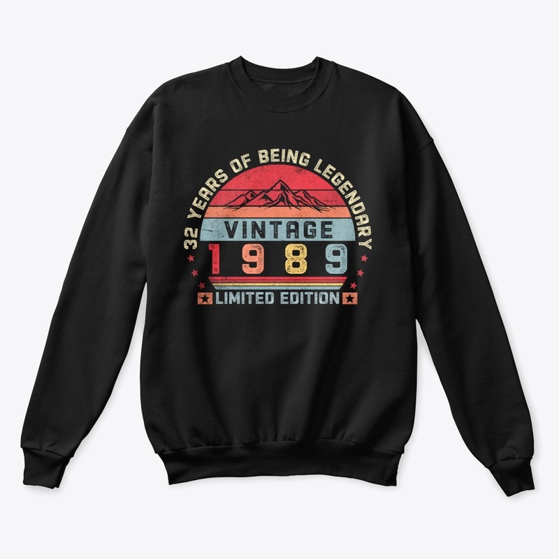32 Years Old Retro 1989 Birthday Vintage