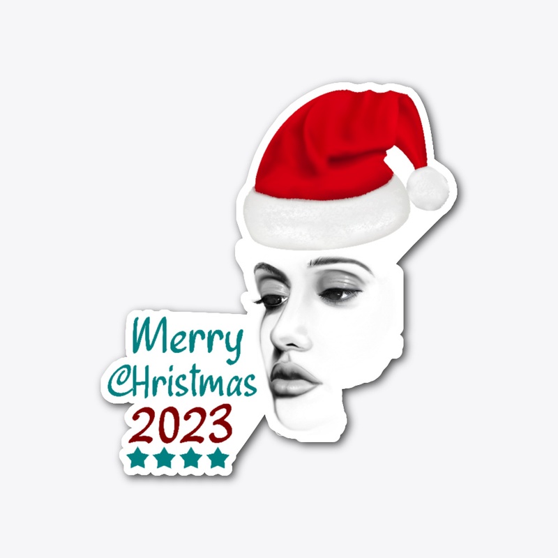 merry christmas 2023 woman face design