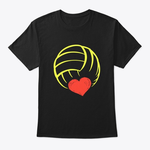 Cool Volleyball Gift Print Volleyball Te Black T-Shirt Front