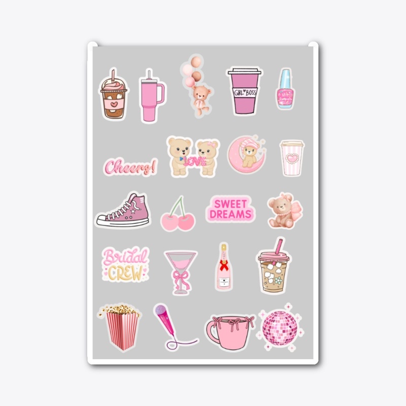 Bestie Vibes Only Trendy Pink Sticker 