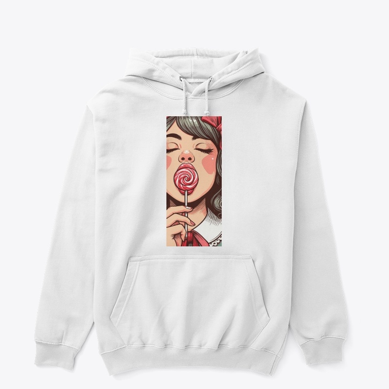 Girl with lollipop art retro pop