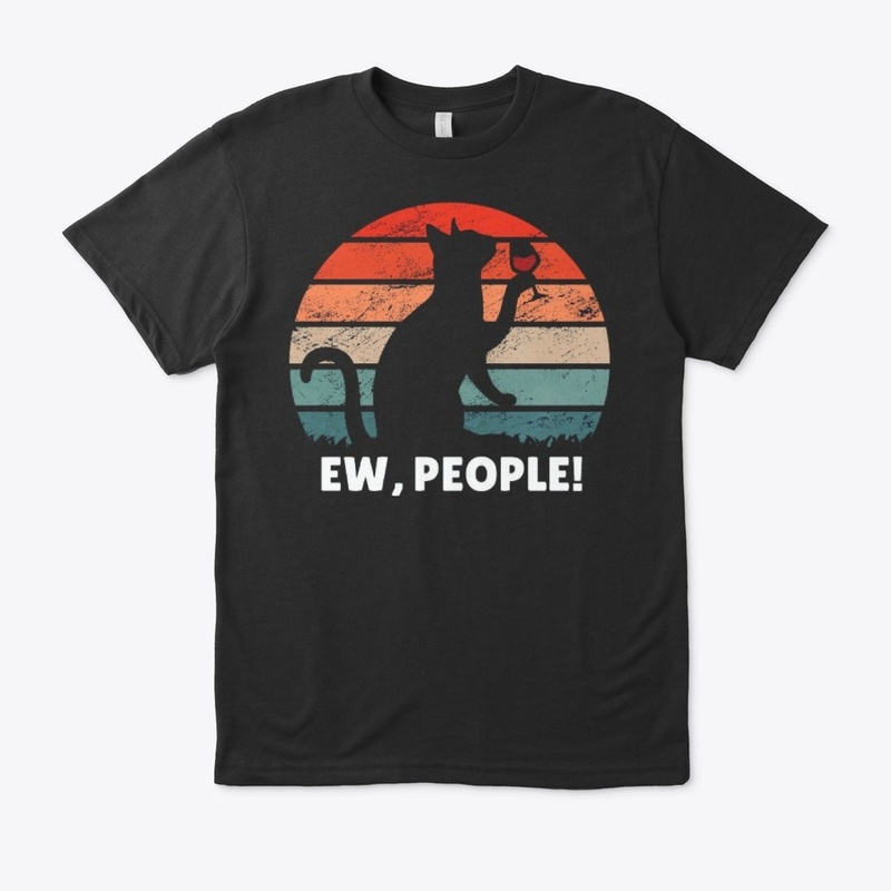 drinking cat sunset t-shirt design