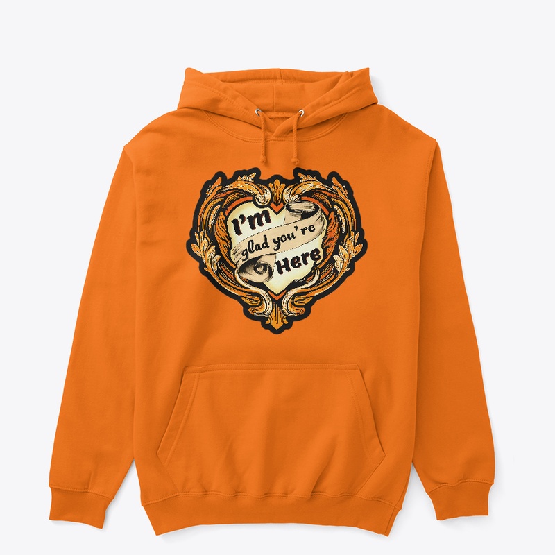 Baroque Heart hoodie in pumpkin