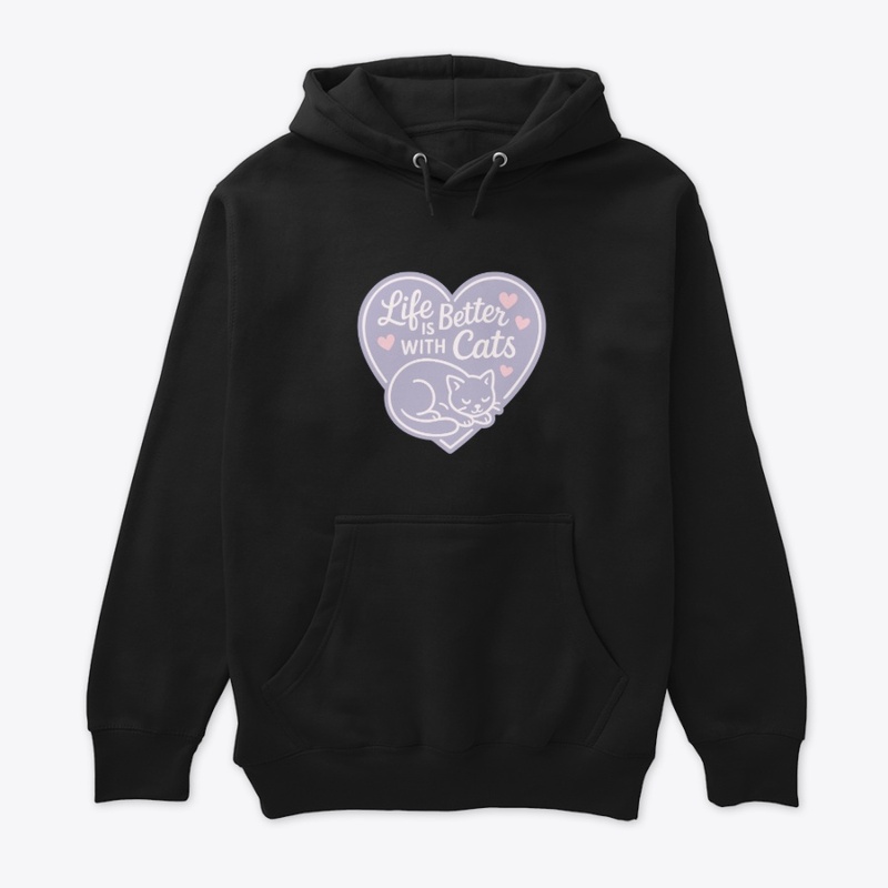 Life Is Better With Cats Purple Heart 