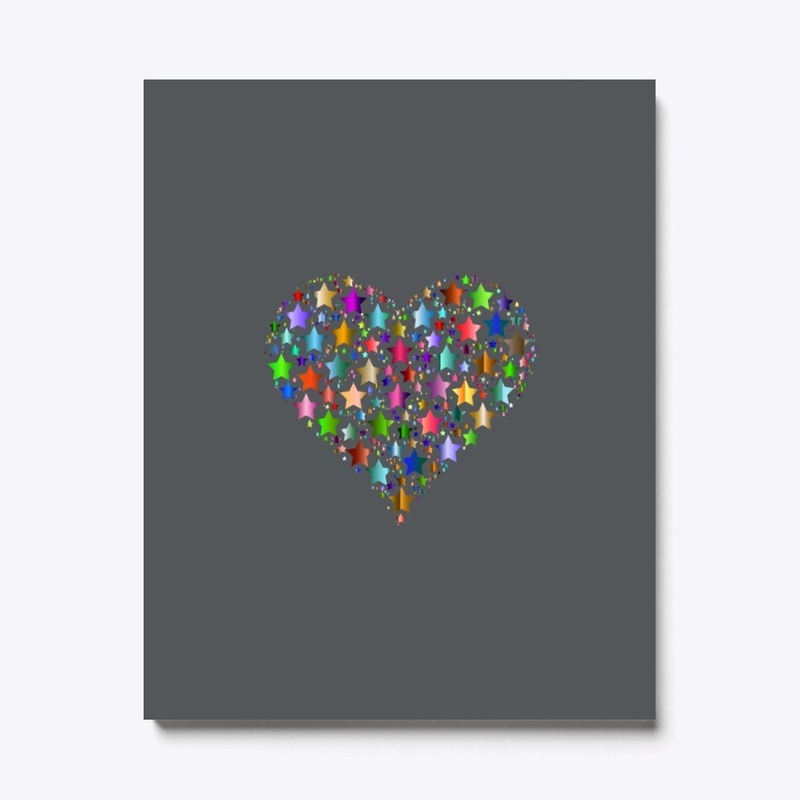 colorful stars heart shape