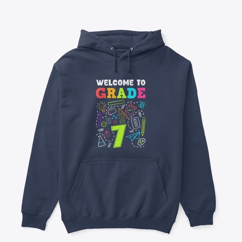 Welcome Grade 7th Grade 7th Student Navy T-Shirt Front