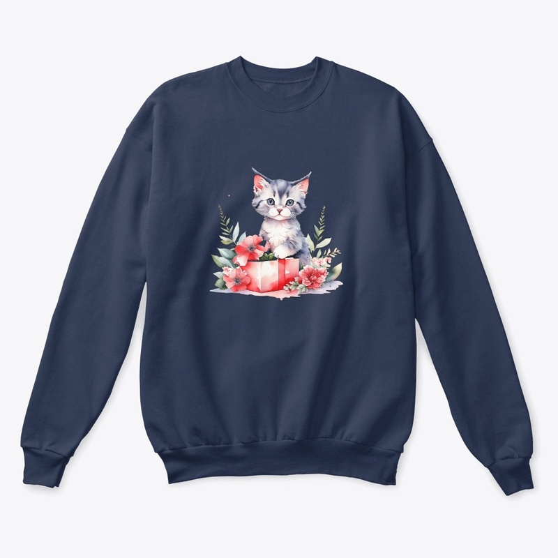 Adorable Kitty with gift