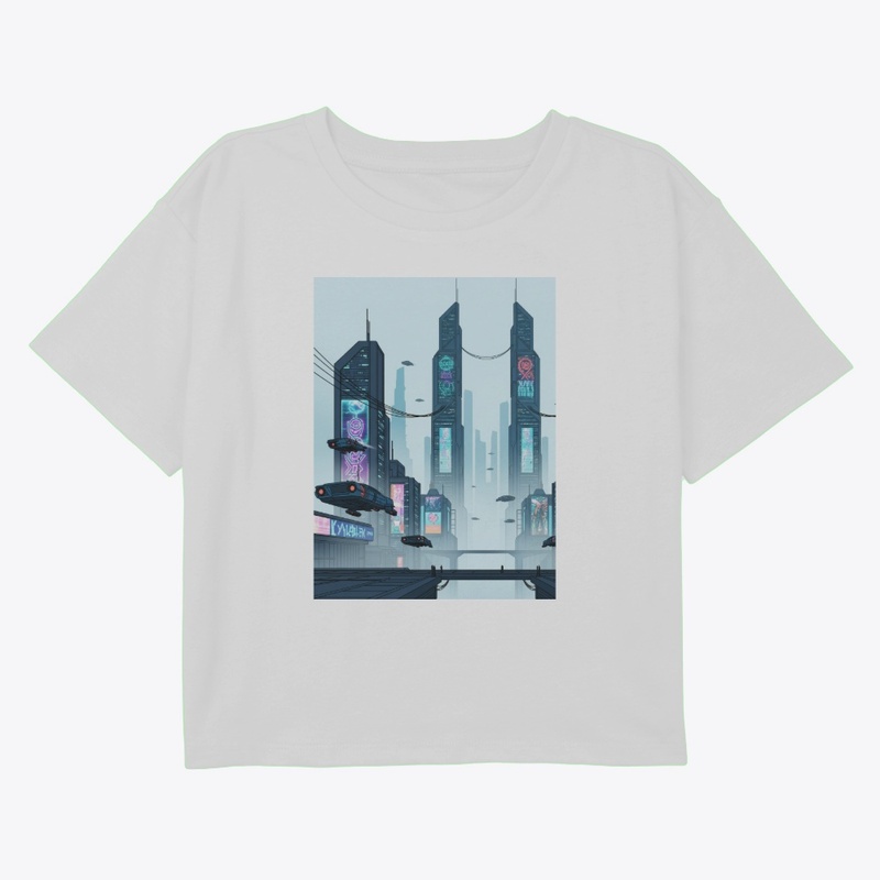 Futuristic cyberpunk city skyline