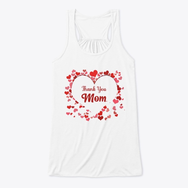 Thank You Mom with red hearts design