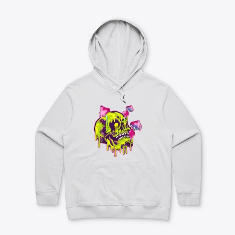 Psychedelic Skull and Mushrooms