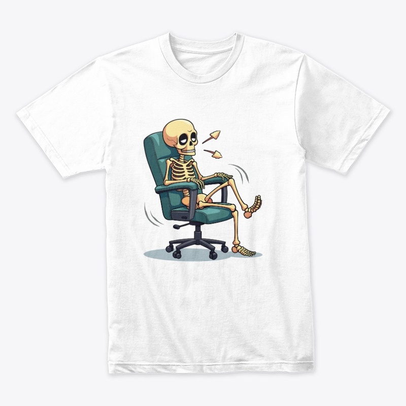 Slouched Skeleton in 90s Office Chair