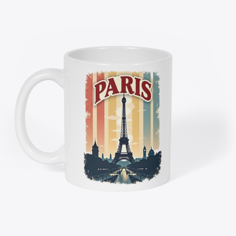 Retro Paris Eiffel Tower 