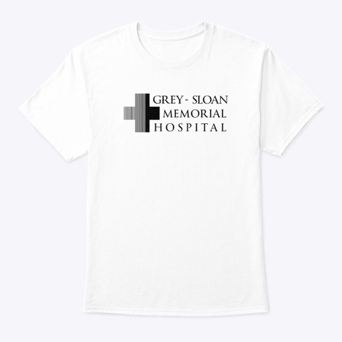 Grey Sloan Memorial Blackfont White T-Shirt Front