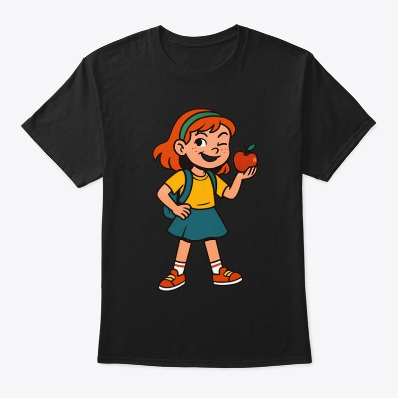 Winking School Girl Cartoon Art