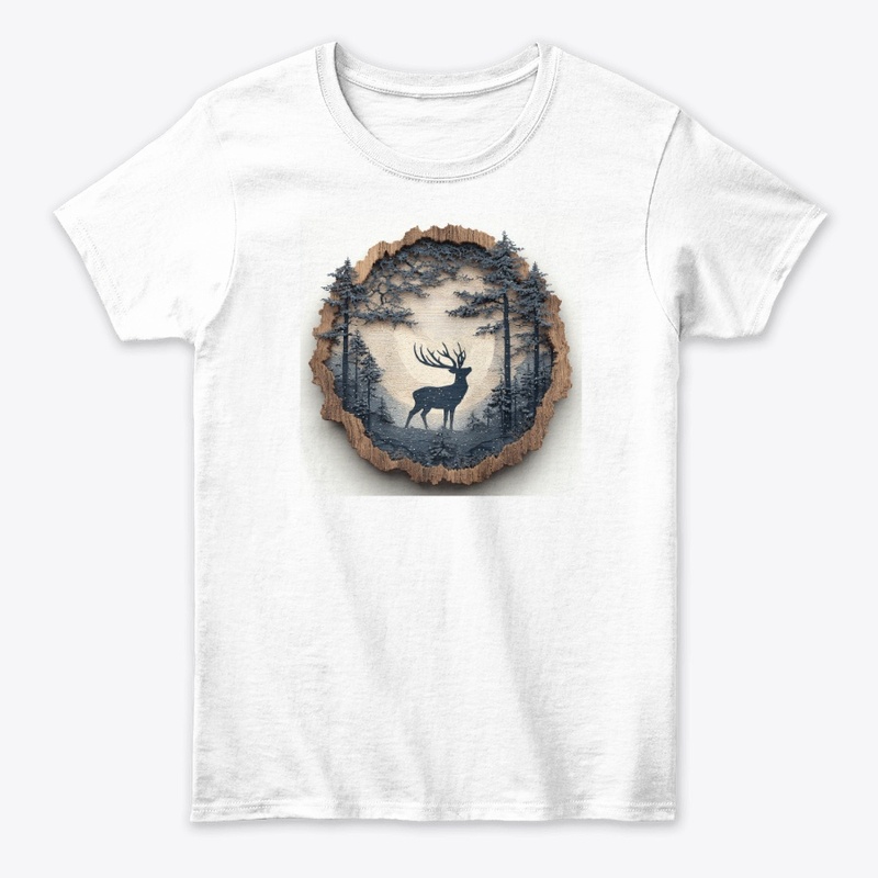 Rustic Deer Forest Wood Medallion Art