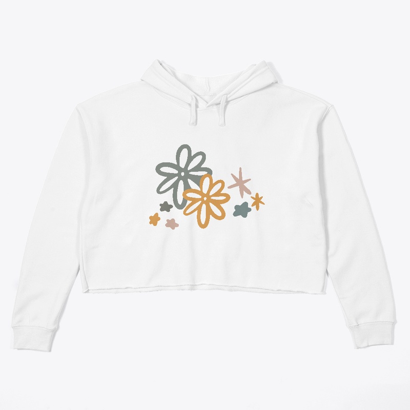 Floral Print Crop Hoodie