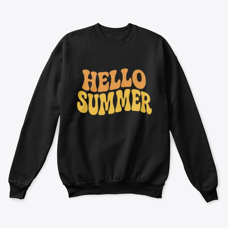 Retro Sunset "Hello Summer" Typography