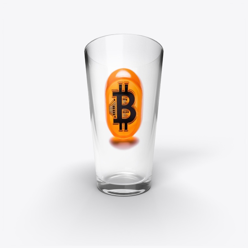 Decadent orange pill Bitcoin pint glass