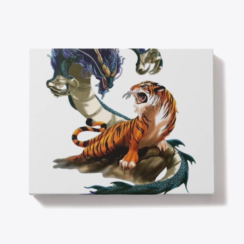 Tiger and dragon design T-shirt