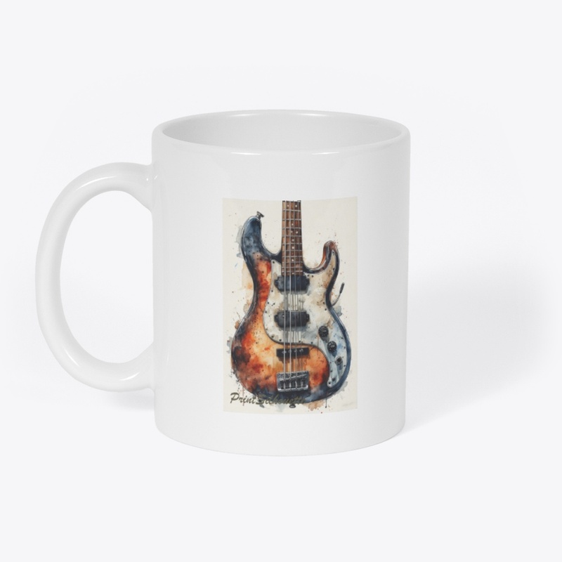 Bass Guitar t shirt watercolor visual