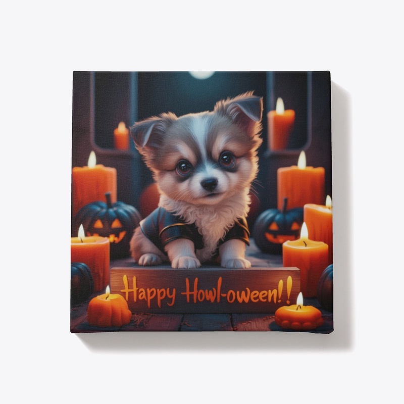 "Howl-oween Dog Canvas Art