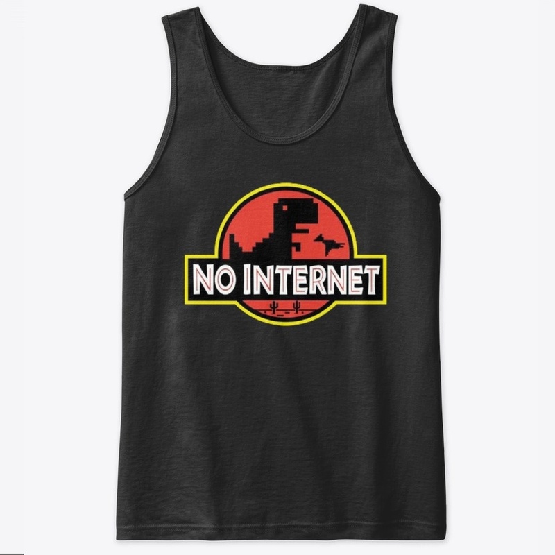 No Internet Dino Game T-Shirts, Tank Top