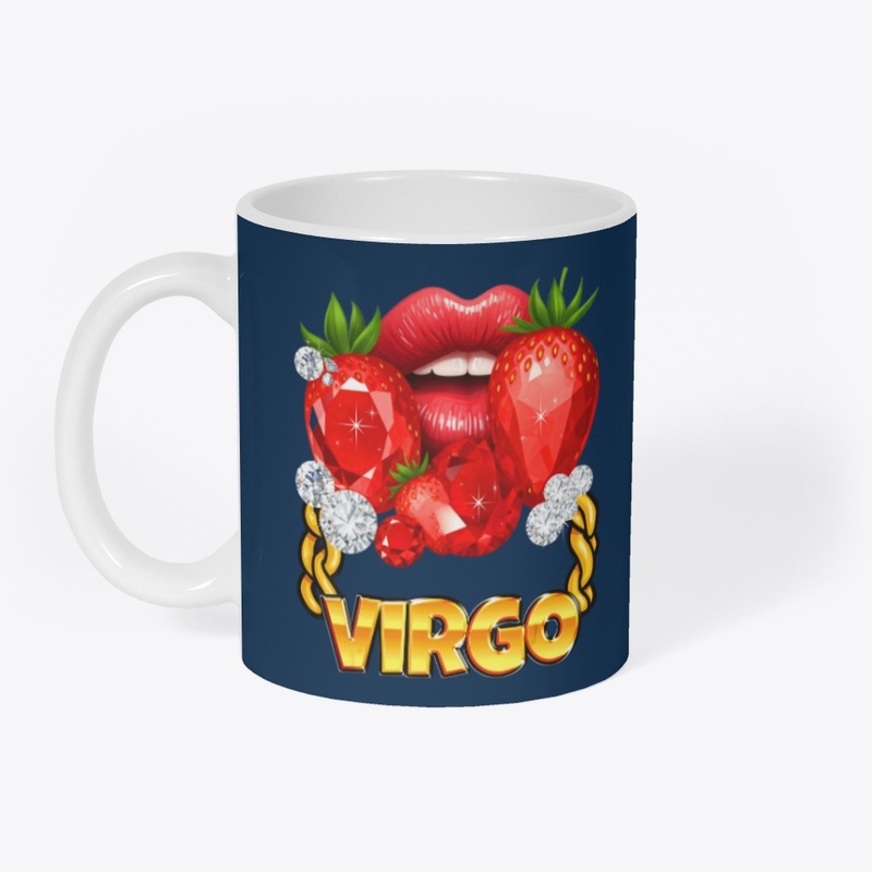Virgo Zodiac Gold Chain Red Lips