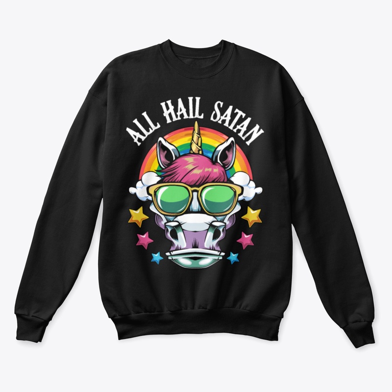 All Hail Satan Unicorn Rainbow Stars Gif