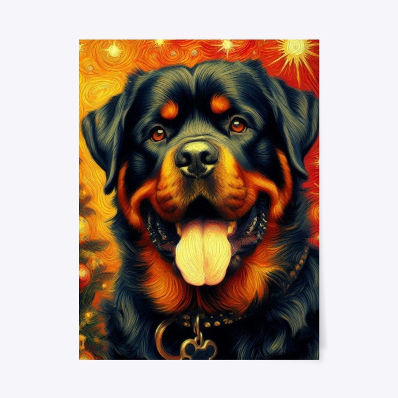 Rottweiler Christmas Portrait