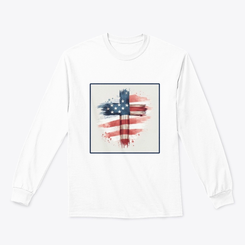 Flag Cross July 4th Tee