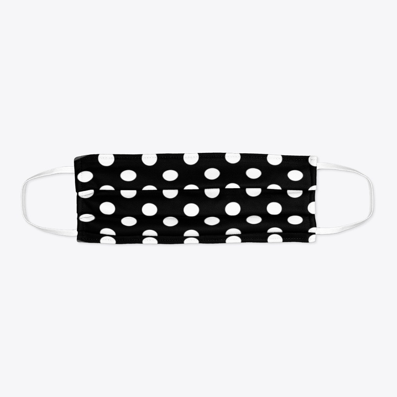 Face Mask - White Polkadot